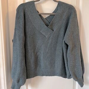 Pink Rose V Neck Sweater